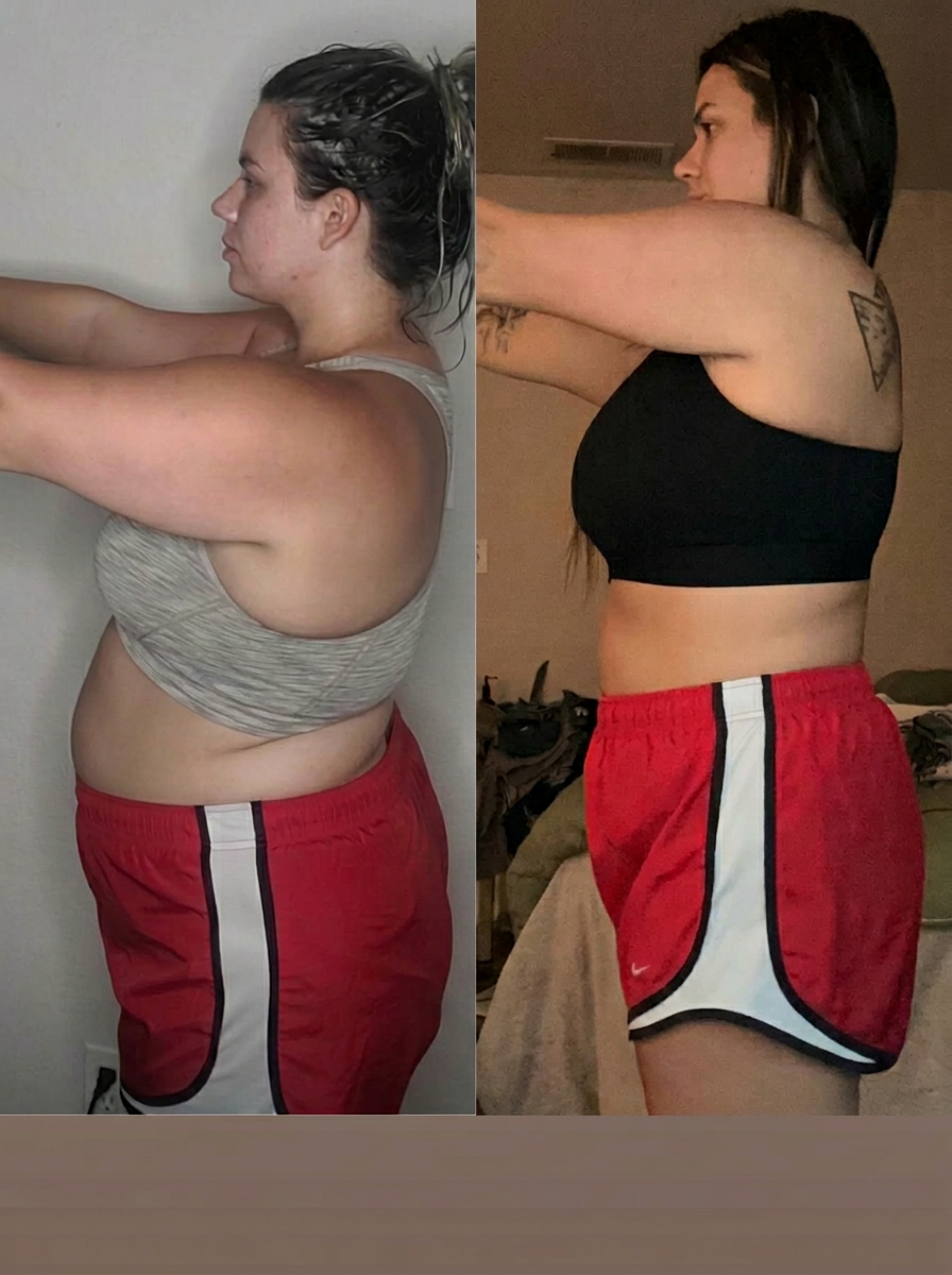 Rear view weight loss progress — Gym Truck Chico client in Chico CA
